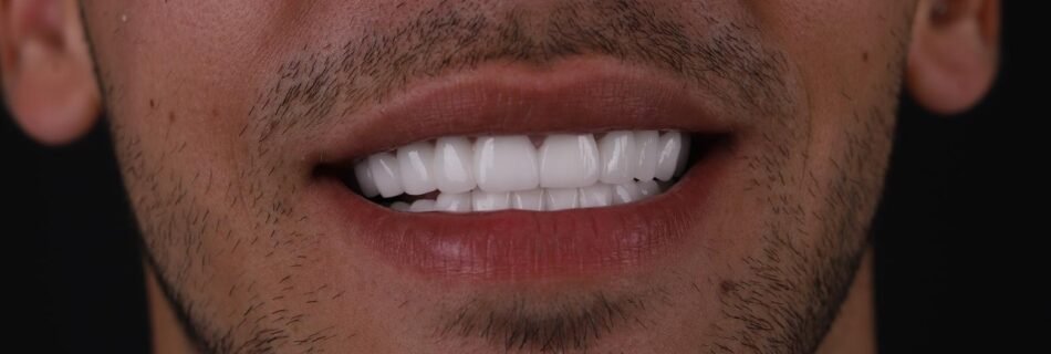 Front view of smile makeover result for chipped teeth in Turkey